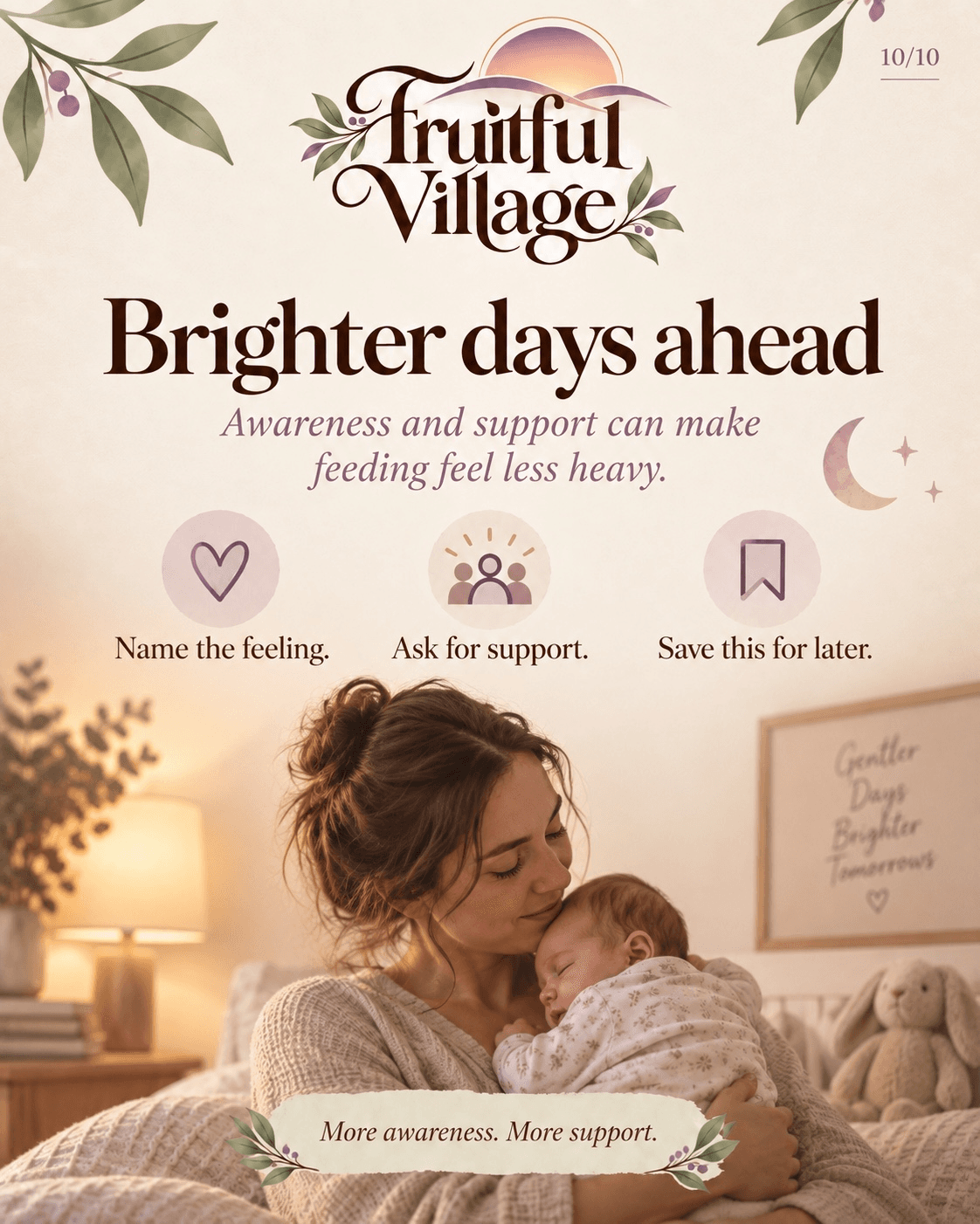 Brighter days ahead: name the feeling, ask for support, and save the guide for later.